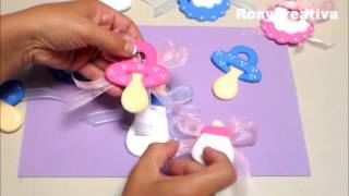 DIY Baby Shower gifts  baby shower homemade presents  Distintivos para Baby Shower [upl. by Animsaj]