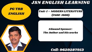 Edmund Spenser The Author and His Works jsnenglishlearning [upl. by Hbahsur]