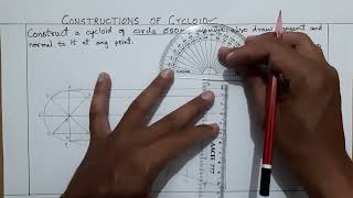 How to construct Cycloid from Circle with tangent and normal [upl. by Burr347]