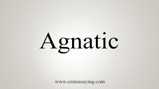 How To Say Agnatic [upl. by Ahsenaj]