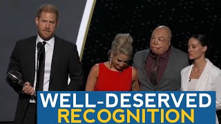 WATCH Prince Harry RECEIVE A STANDING OVATION  Acceptance Speech For Pat Tillman ESPYS Award 2024 [upl. by Doralynne]