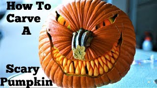 How to Carve a Simple yet Scary Pumpkin Face [upl. by Tai]