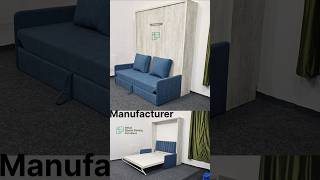 Wall mounted bed with sofa  Murphy bed with sofa  Influx space saving furniture in bangalore [upl. by Kelsy]