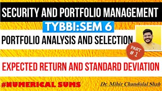 SAPM  portfolio analysis  Calculation of Expected Return and Standard Deviation  TYBBI Part 1 [upl. by Delores]