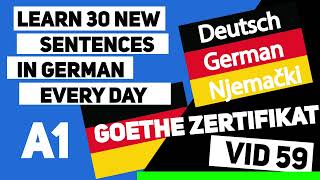 30 neue Sätze jeden Tag auf Deutsch  30 new sentences every day in German Vid 59  Learn German A1 [upl. by Ahsilef]