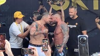 Posledný Staredown ATTILA VÉGH vs KARLOS VÉMOLA  Váženie OKTAGON 58 [upl. by Salahi]