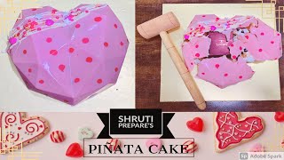 Piñata Cake  Geometric Cake  3D Heart shape Cake  How to bake a Piñata cake [upl. by Lauren]