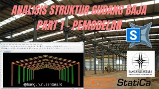 ANALISIS STRUKTUR GUDANG RANGKA BAJA SAP2000  PART 1 PEMODELAN [upl. by Anitsuj]