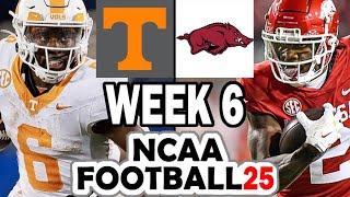 Tennessee at Arkansas  Week 6 Simulation 2024 Rosters for NCAA 14 [upl. by Cinemod]