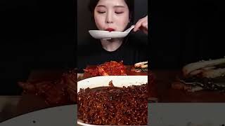 Spicy Ramen noodles egg sausage mukbang EatwithBoki mukbang trending food shorts viralvideo [upl. by Aileahcim602]