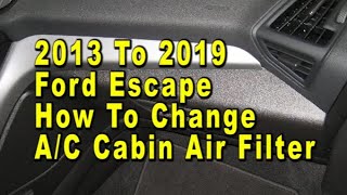 Ford Escape How To Change AC Cabin Air Filter  Easy Method  2013 2014 2015 2016 2017 2018 2019 [upl. by Sheelagh370]