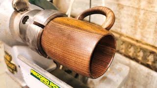 Wood turning Beer Mug from American Black Walnut [upl. by Jochebed]