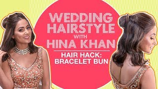 Stylish Wedding Hairstyle amp A Quick Hair Hack For Short Hair With Hina Khan  MissMalini [upl. by Ahsiral]