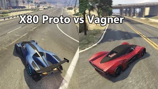 GTA Online Unreleased Dewbauchee Vagner vs Grotti X80 Proto race [upl. by Ahsika]