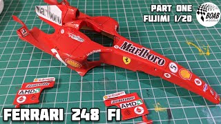 Building Schumachers Ferrari 248 F1  Part 1  120 Fujimi  bodywork engine amp carbon fibre [upl. by Malilliw]