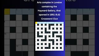 Arts complex in London containing the 96 Crossword Clue crossword crosswordpuzzles [upl. by Cate]