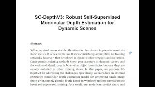 SC DepthV3 Robust Self Supervised Monocular Depth Estimation for Dynamic Scenes [upl. by Kciredes]