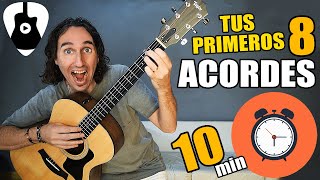 Como tocar guitarra fácil Aprende 8 acordes básicos en 10 minutos [upl. by Lleryt]