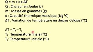 Capacité thermique massique [upl. by Lothaire]