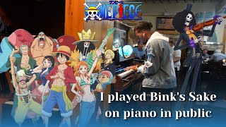 I played Binks Sake  Binks Brew  Binks no Sake One Piece on piano in public [upl. by Lunn627]