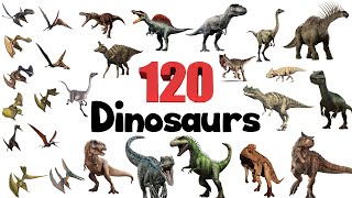 Learn Dinosaur Names  120 English Dinosaur Names with Pictures  Dinosaurs Vocabular dinosaur [upl. by Scheer]