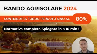 Bando Agrisolare Aggiornamento 2024  Normativa Completa Spiegata in meno di 15 min [upl. by Gorman]