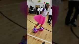 little girl shows off hoverboard dance moves [upl. by Airotel]