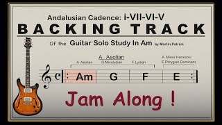 Guitar Backing Track in Am Andalusian cadence Aeolian Mode Minor harmonic Phrygian dominant [upl. by Ahsilef962]