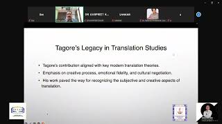 Plenary SpeechDr Nitai Saha on Tagore’s Discourse on Cultural Negotiation in Translation Studies [upl. by Aicil]