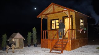 2 Days Camping in My Wooden House  Making a Dog Kennel  Caught in a Heavy Rain [upl. by Jamill]