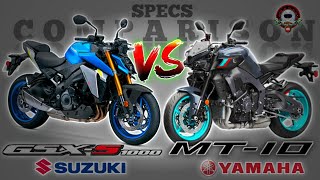 SUZUKI GSXS1000 vs YAMAHA MT10 SPECS COMPARISON [upl. by Andros]