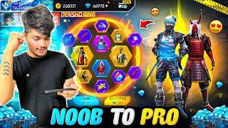 Free Fire NOOB To PRO In 10 Mins Level 99 😍And Everything Unlocked Garena Free Fire [upl. by Geibel]