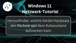 Herausfinden welche Geräte Hardware den Rechner aus dem Ruhezustand aufwecken kann [upl. by Aynod]