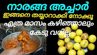 നാരങ്ങ അച്ചാർ കയ്പ്പില്ലാത്ത രീതിയിൽ തയ്യാറാക്കാം  Naranga achar  Sheeja Nediyakkal [upl. by Aivila688]