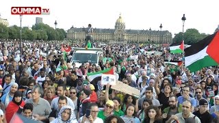 Le reportage dOummaTV sur la manif parisienne de solidarité avec Gaza du 23 juillet [upl. by Pontus]