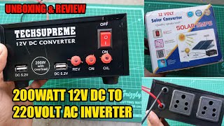 200w Powerful Inverter 12v DC To 220v Ac Converter With 12v Battery  Solar Inverter [upl. by Adnarb]