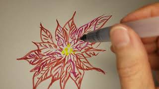 Use watercolor brushes to draw a poinsettia [upl. by Edouard]