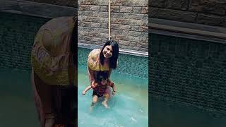 my first time swimming pool entry without fear cutebaby [upl. by Naillig686]