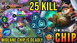 25 Kills Midlane Chip New Hero is Deadly  New Hero Tryout  MLBB [upl. by Borg]