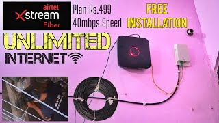 Airtel Xstream Fiber 😍  Airtel Unlimited Internet 🛜  Installation Process  Plan  Speed  Hindi [upl. by Wichman]