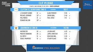 Clifton CC Derbyshire 2nd XI v Quarndon CC 3rd XI [upl. by Lyram356]