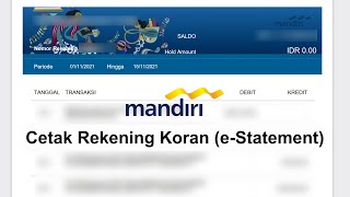 Cara Cetak Rekening Koran eStatement di Website Livin by Mandiri Online [upl. by Dub]