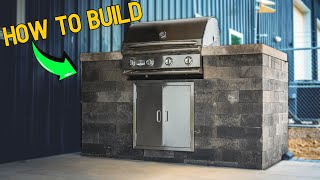 Building an Outdoor Kitchen Grill Island at Our Landscaping Shop [upl. by Sipple]