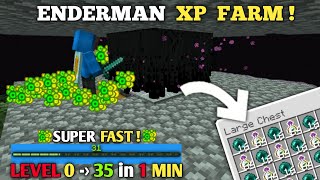 SUPER FAST Enderman XP Farm Tutorial in Minecraft Bedrock  35 levels in 1 MINUTE [upl. by Azar]