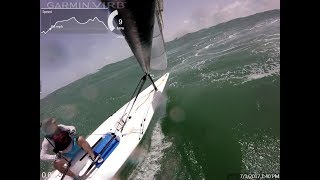 RS Aero  20 mph on a big choppy wave [upl. by Calderon]