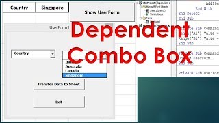 VBA Tutorial for Dependent Combo Boxes on UserForm  VBA Example [upl. by Ulund63]