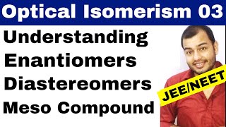 Isomerism 11  Optical Isomers 03  Enantiomers  Diastereomers Meso  Total Isomers JEENEET [upl. by Innis]