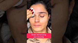 Brows restructuring and colouring 22 youtubeshorts makeuptutorial juliedesigner ytshortsuk [upl. by Notsud]