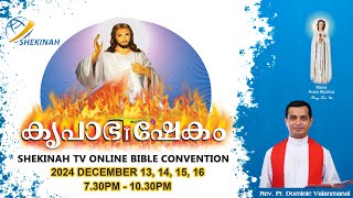 SHEKINAH TV ONLINE KRUPABHISHEKAM BIBLE CONVENTION 2024 DEC 1316  FR DOMINIC VALANMANAL [upl. by Nomael]