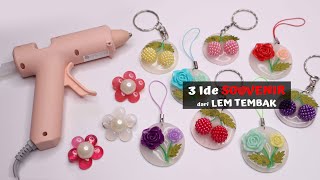 3 Ide Kreatif Gantungan Kunci amp Bros dari LEM TEMBAK  Cocok untuk souvenir  DIY Glue gun keychain [upl. by Dnanidref825]